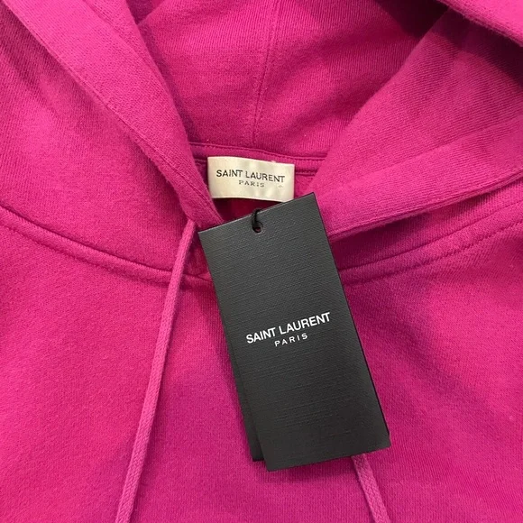 Saint Laurent Logo-Print Mens Purple Hoodie Sz L - Picture 6 of 9